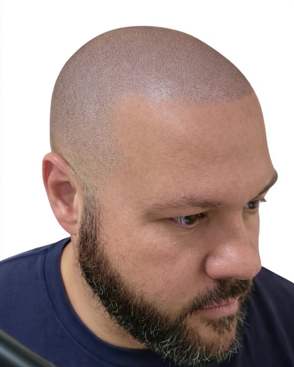 Full scalp, soft hairline: after treatment